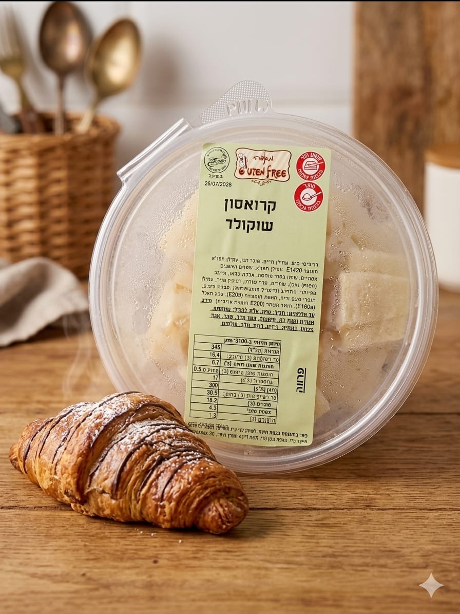 קרואסון שוקולד ללא גלוטן (לאפייה)| GLUTEN FREE