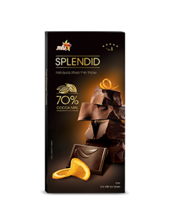 שוקולד מריר מעולה בטעם תפוז 70% SPELDID ללא גלוטן | עלית