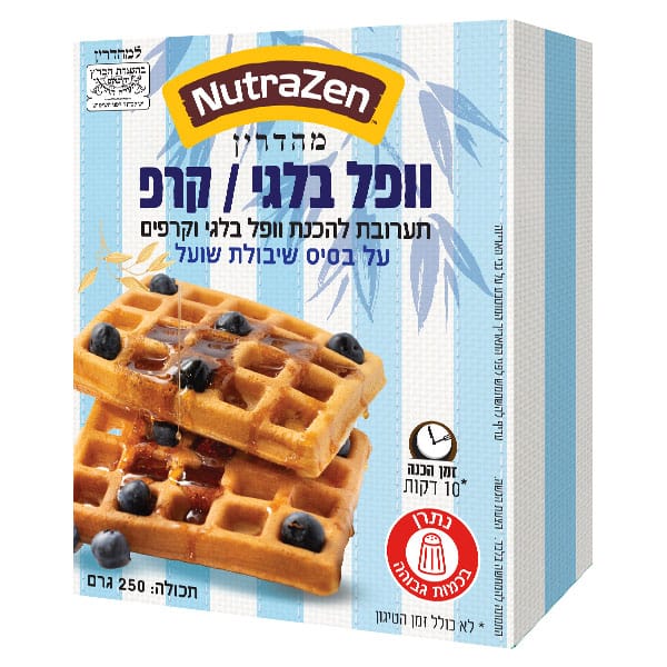 תערובת להכנת וופל בלגי/קרפ ע"ב שיבולת שועל ללא גלוטן | NUTRAZEN