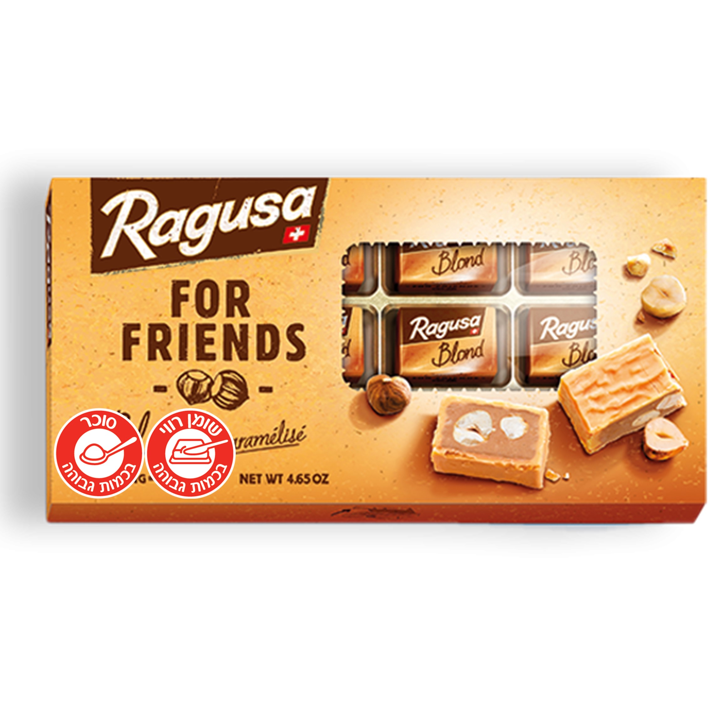 שוקולד לבן עם מילוי טראפל ואגוזי לוז שלמים|RAGUSA