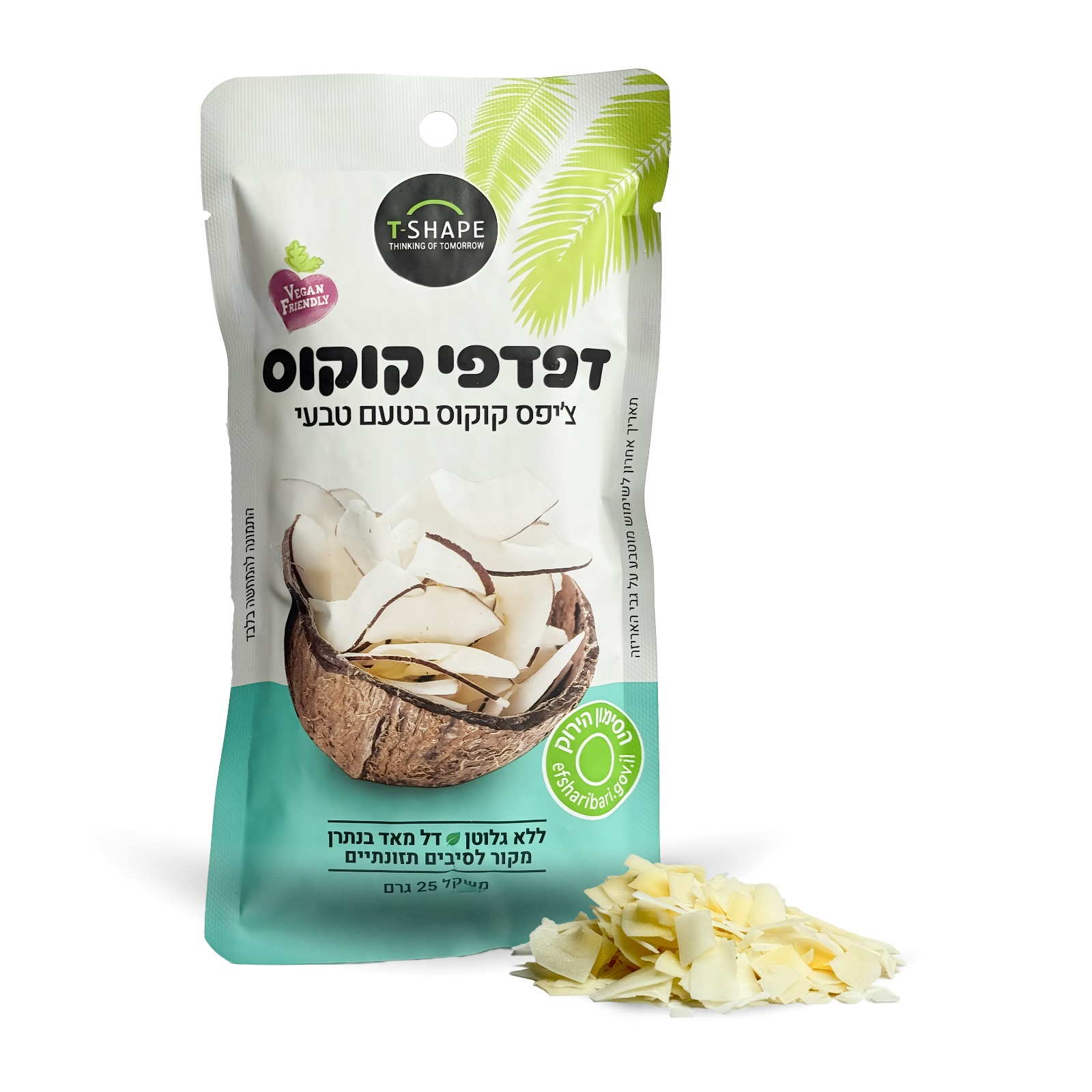 דפדפי קוקוס בטעם טבעי ללא גלוטן|T-SHAPE