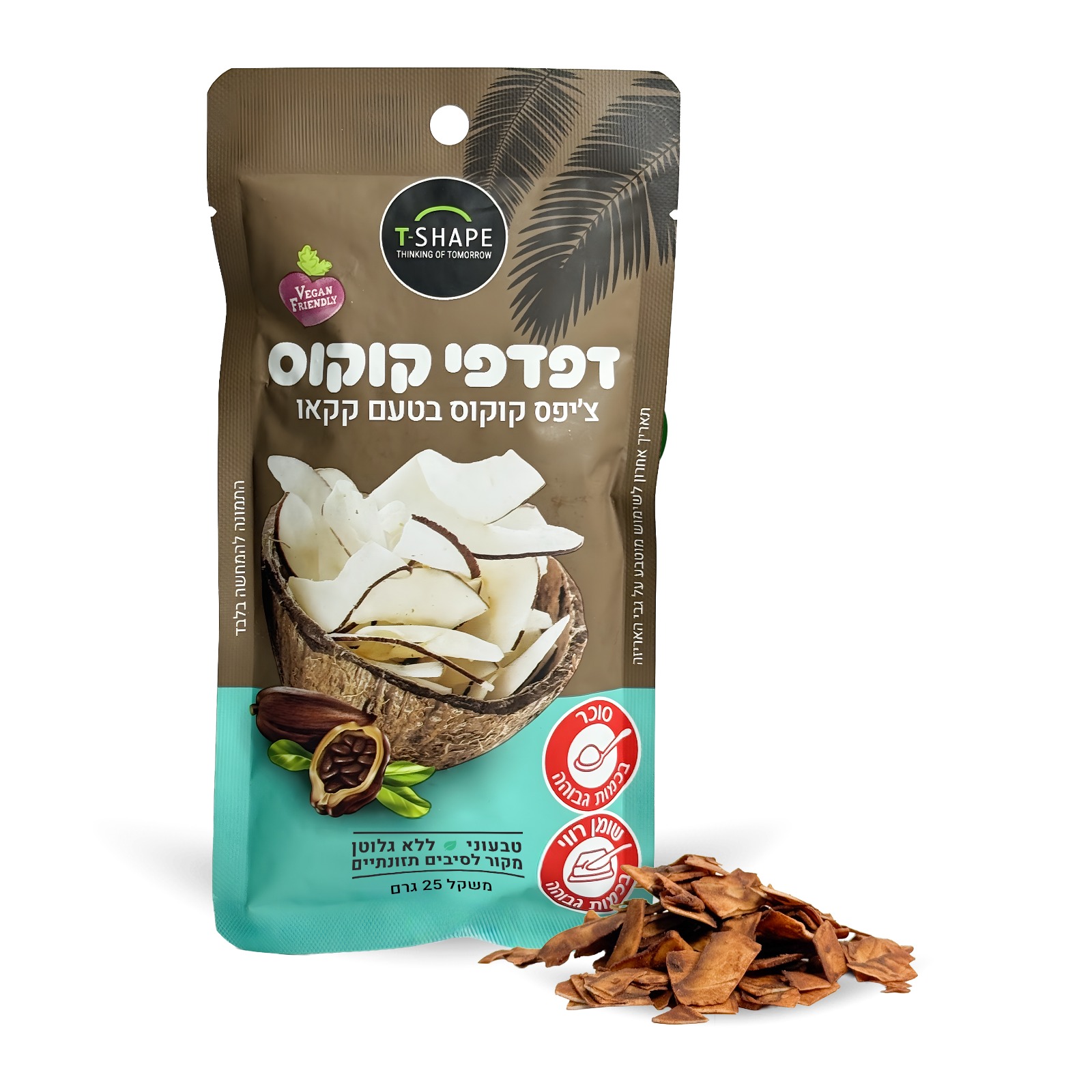 דפדפי קוקוס בטעם קקאו ללא גלוטן|T-SHAPE