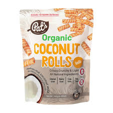 חטיף רולים קוקוס אורגני בטעם וניל ללא גלוטן|PAT'S