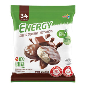 פריכיות אנרג'י חצי מצופות שוקולד חלב ללא גלוטן | שטראוס