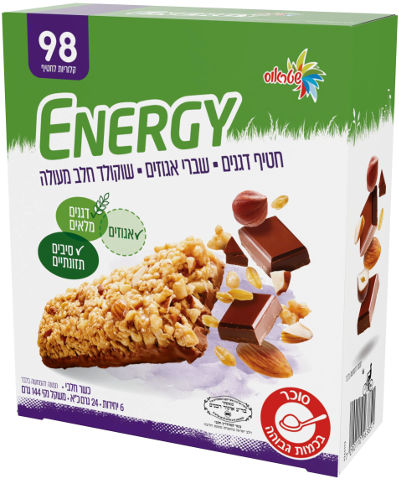 אנרג'י חטיף דגנים תחתית חלב כשל"פ ללא גלוטן|שטראוס עלית