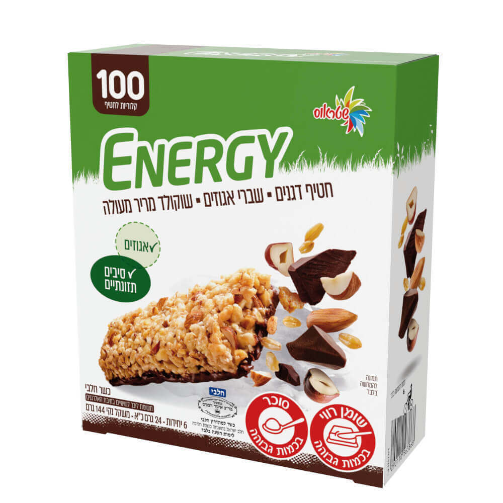 אנרג'י חטיף דגנים תחתית מריר כשל"פ ללא גלוטן|שטראוס עלית
