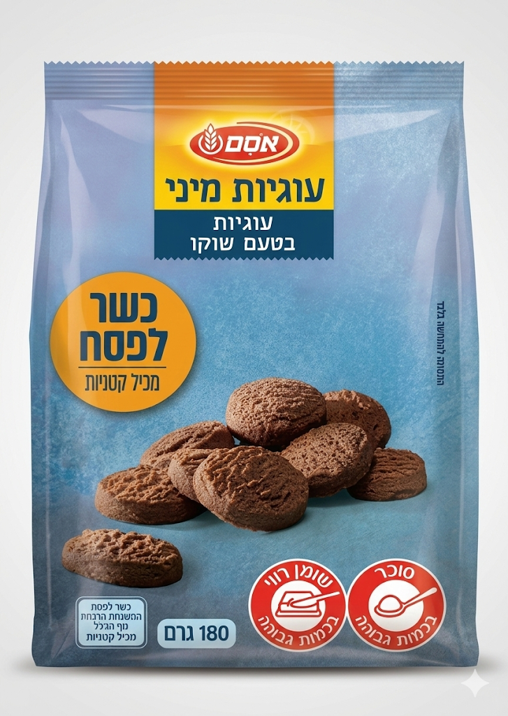 עוגיות מיני בטעם שוקו כשל"פ|אסם