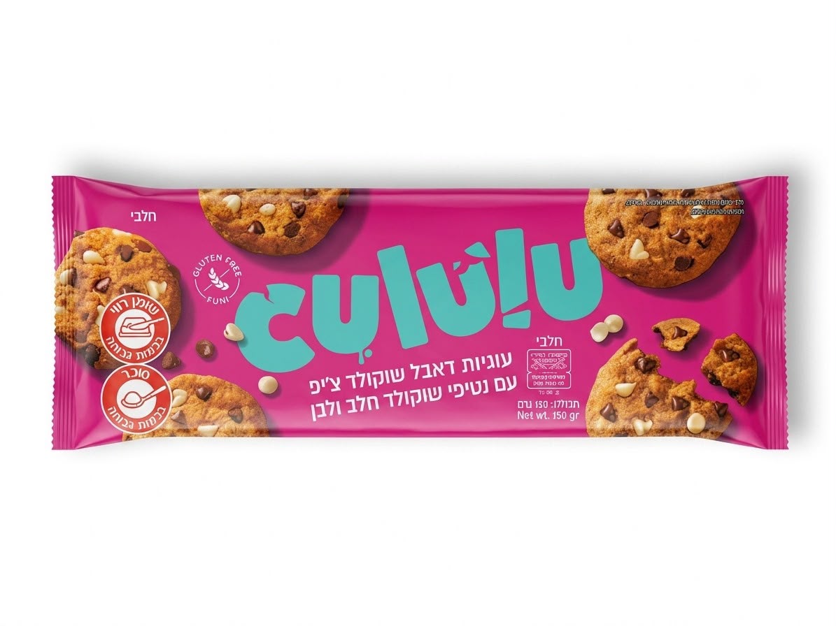 עוגיות דאבל שוקולד צ'יפ עם נטיפי שוקולד חלב לבן ללא גלוטן|CULULU