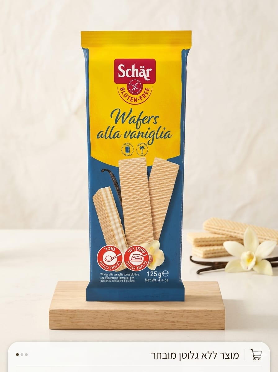 וואפל במילוי קרם וניל  ללא גלוטן | Schar