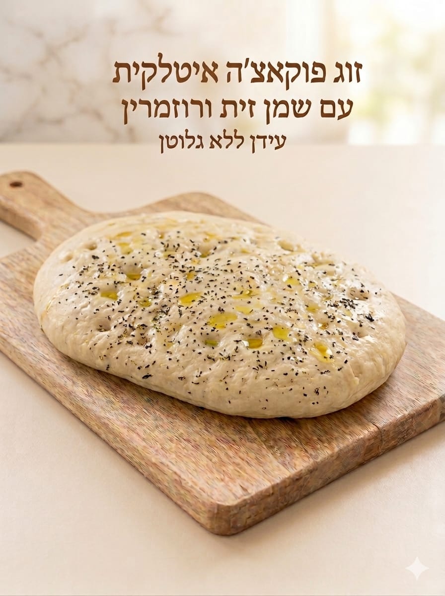 פוקצ'ה איטלקית (זוג) עם שמן זית ורוזמרין ללא גלוטן | עידן ללא גלוטן פוקצ'ה איטלקית (זוג) עם שמן זית ורוזמרין ללא גלוטן | עידן ללא גלוטן