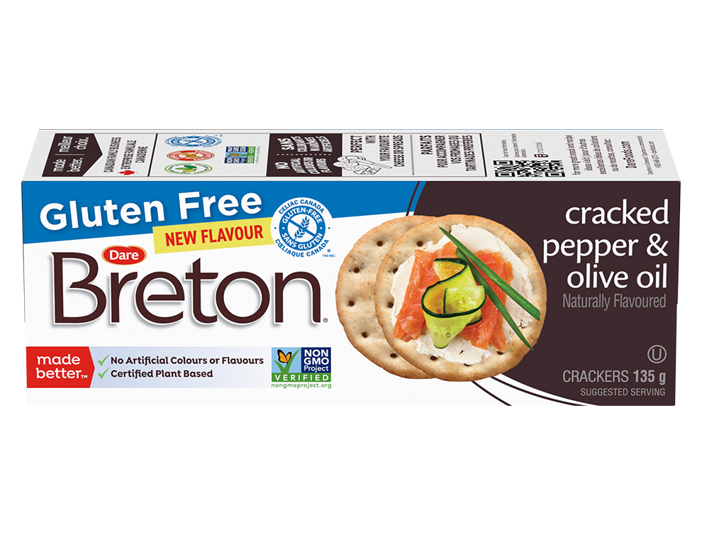 קרקר עם שמן זית ופלפל שחור ללא גלוטן | Breton